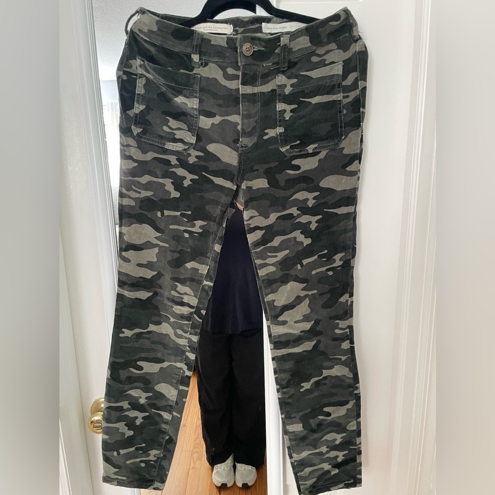 Anthropologie Pilcro and the Letterpress Women's Camo Cords - Olive & Gray Sz 30